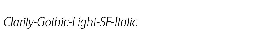 font Clarity-Gothic-Light-SF-Italic download