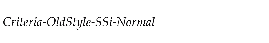font Criteria-OldStyle-SSi-Normal download
