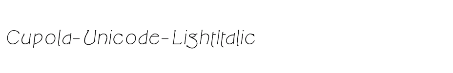 font Cupola-Unicode-LightItalic download