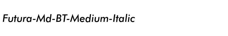 font Futura-Md-BT-Medium-Italic download