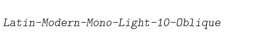 font Latin-Modern-Mono-Light-10-Oblique download