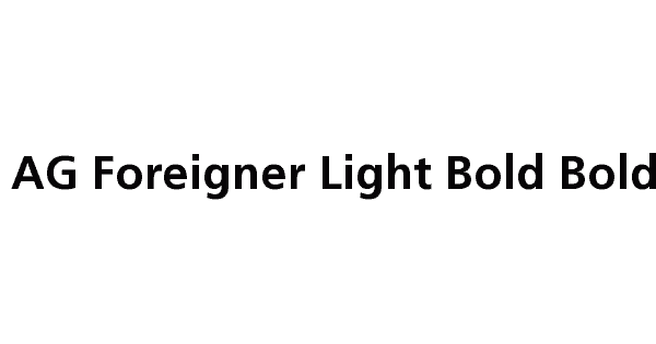 AG Foreigner Light Bold Bold