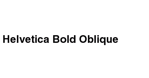 Helvetica Bold Oblique Font Information