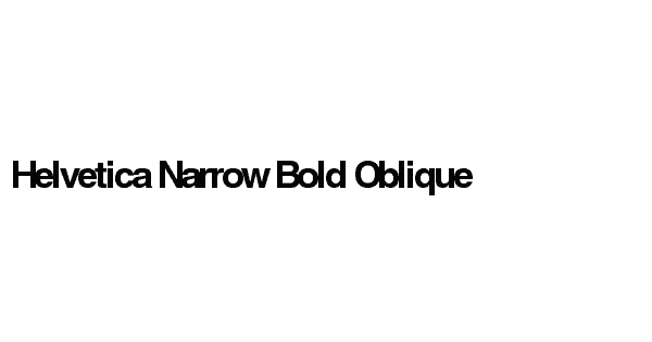 Helvetica Narrow Bold Oblique