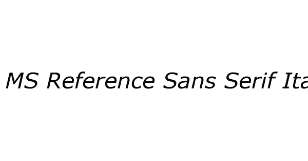 MS Reference Sans Serif Italic