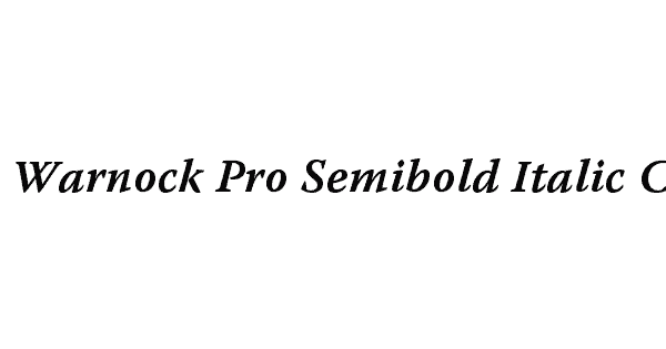 Warnock Pro Semibold Italic Caption