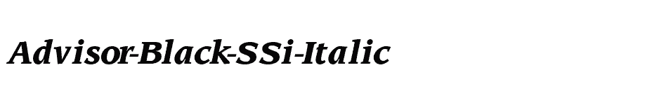 font Advisor-Black-SSi-Italic download