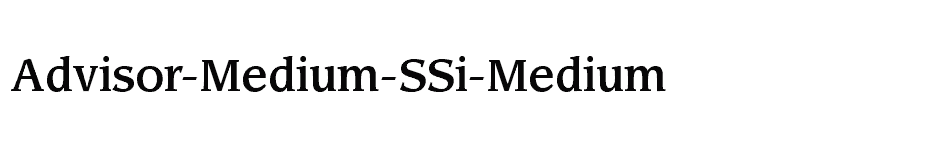 font Advisor-Medium-SSi-Medium download