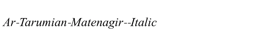 font Ar-Tarumian-Matenagir--Italic download