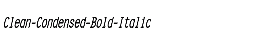 font Clean-Condensed-Bold-Italic download
