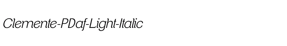 font Clemente-PDaf-Light-Italic download