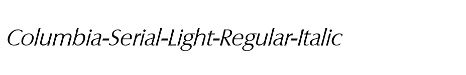 font Columbia-Serial-Light-Regular-Italic download