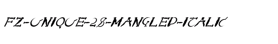 font FZ-UNIQUE-28-MANGLED-ITALIC download