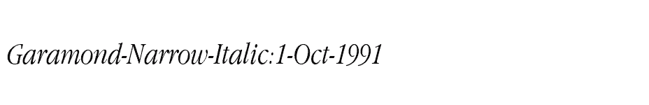 font Garamond-Narrow-Italic:1-Oct-1991 download