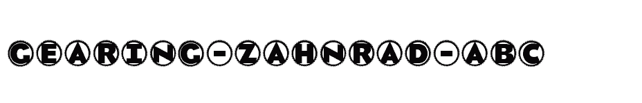 font Gearing-Zahnrad-ABC download