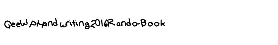 font GeeWPHandwriting2016Rando-Book download