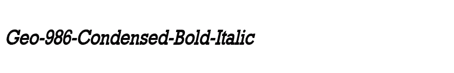 font Geo-986-Condensed-Bold-Italic download