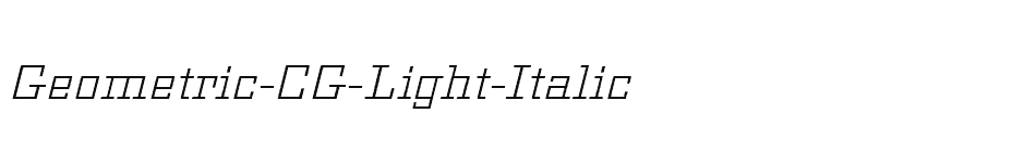 font Geometric-CG-Light-Italic download