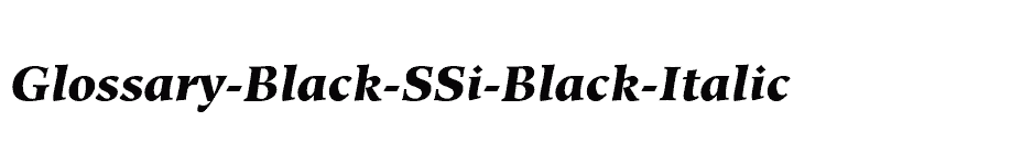 font Glossary-Black-SSi-Black-Italic download