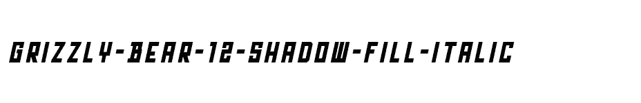 font Grizzly-Bear-12-Shadow-Fill-Italic download
