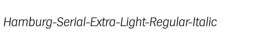 font Hamburg-Serial-Extra-Light-Regular-Italic download