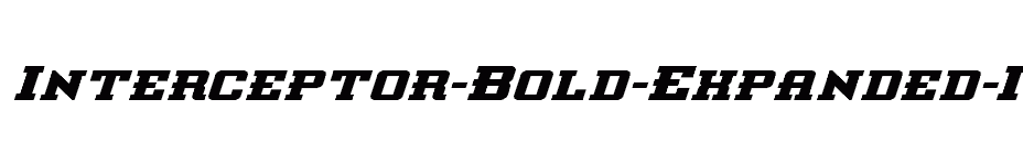 font Interceptor-Bold-Expanded-Italic download