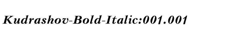 font Kudrashov-Bold-Italic:001.001 download