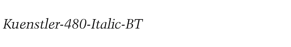 font Kuenstler-480-Italic-BT download