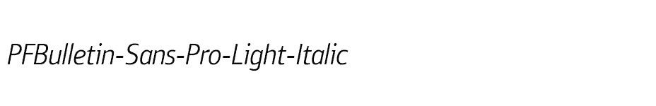 font PFBulletin-Sans-Pro-Light-Italic download