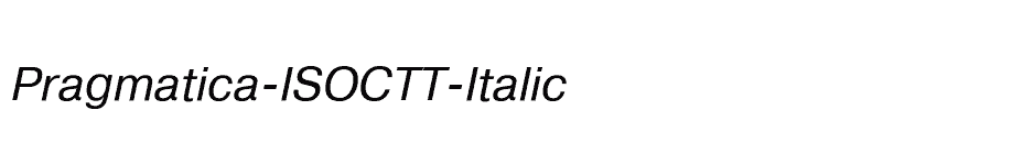 font Pragmatica-ISOCTT-Italic download