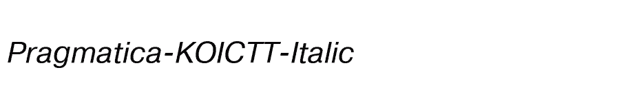 font Pragmatica-KOICTT-Italic download