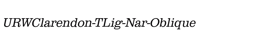 font URWClarendon-TLig-Nar-Oblique download