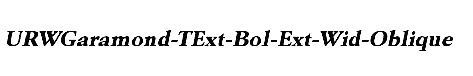 font URWGaramond-TExt-Bol-Ext-Wid-Oblique download