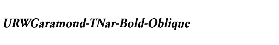 font URWGaramond-TNar-Bold-Oblique download